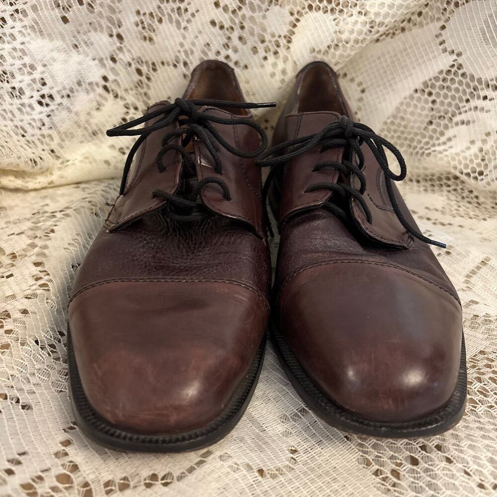 Bostonian Classics Men's US 8 M Dark Brown Leather Cap Toe Oxford Dress Shoes